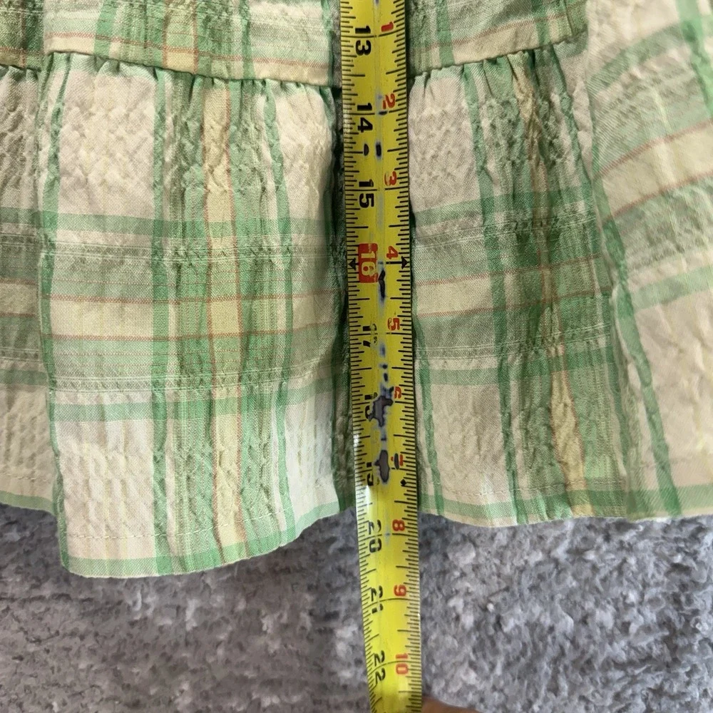 Gap Girls Plaid Tiered Midi Skirt M, 8 Green Coastal Preppy Western Peasant